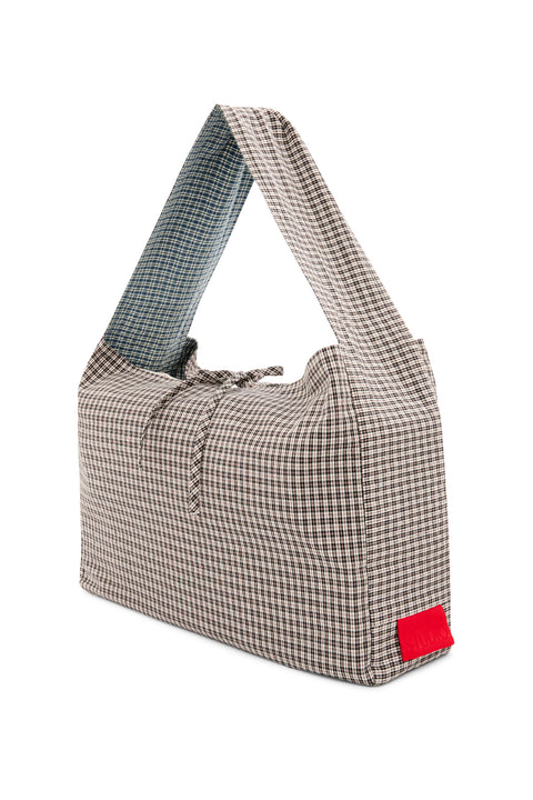 Plaid Reversible Crossbody Tote