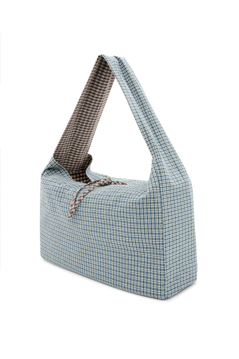 Plaid Reversible Crossbody Tote