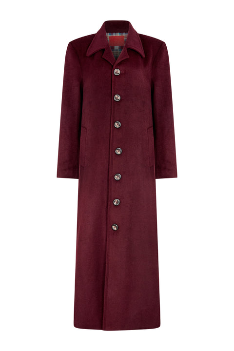 Merlot Long Wool Coat