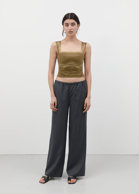 Charcoal Elastic Wool Pant