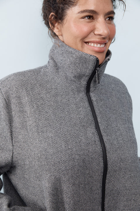 Charcoal Wool Bomber Jacket