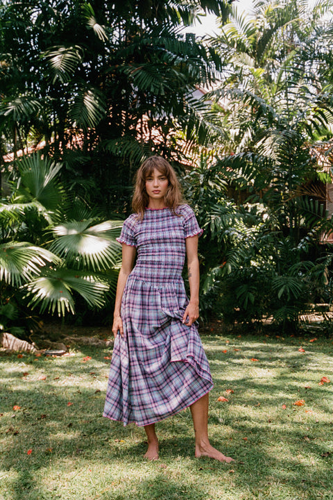 Grape Plaid Marta Dress