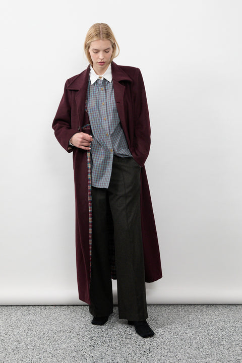 Merlot Long Wool Coat