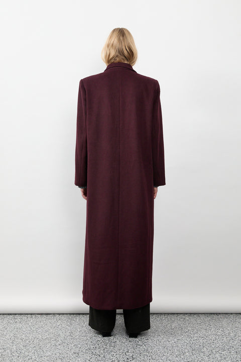 Merlot Long Wool Coat