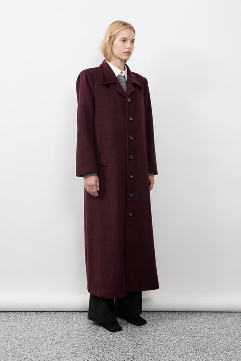 Merlot Long Wool Coat
