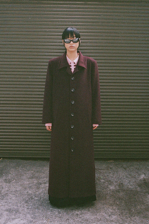 Merlot Long Wool Coat