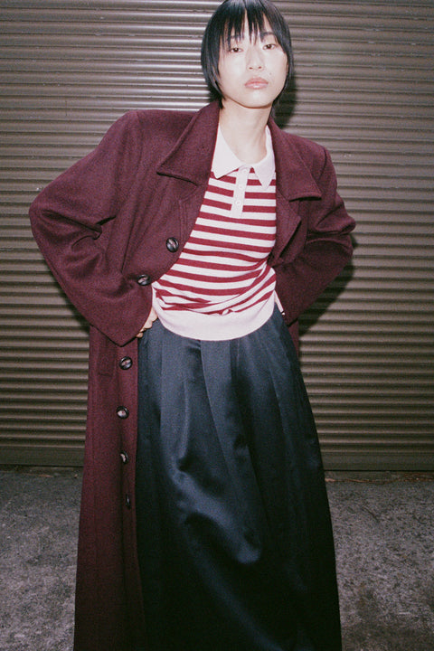 Merlot Long Wool Coat