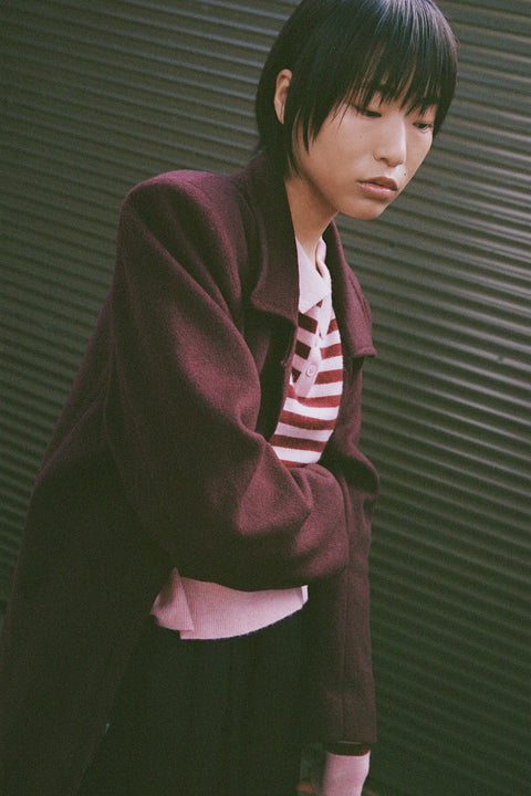 Merlot Long Wool Coat