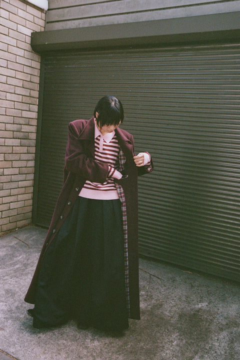 Merlot Long Wool Coat