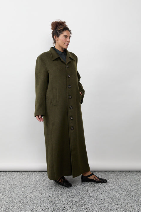 Moss Long Wool Coat