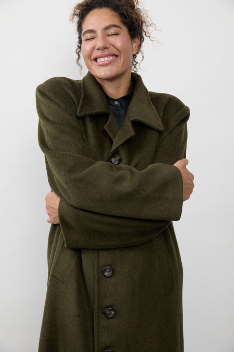 Moss Long Wool Coat
