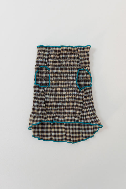 Biscuit Plaid Ruched Dog Vest