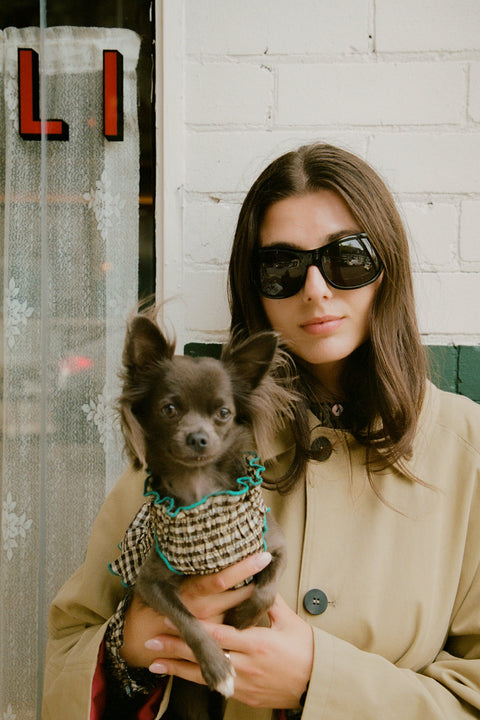 Biscuit Plaid Ruched Dog Vest