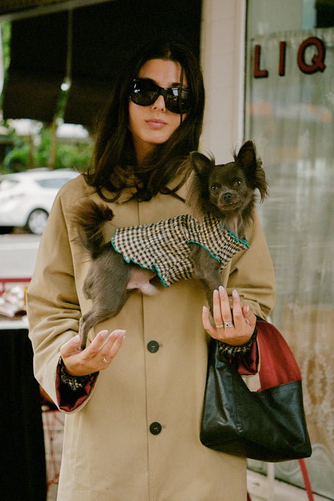 Biscuit Plaid Ruched Dog Vest