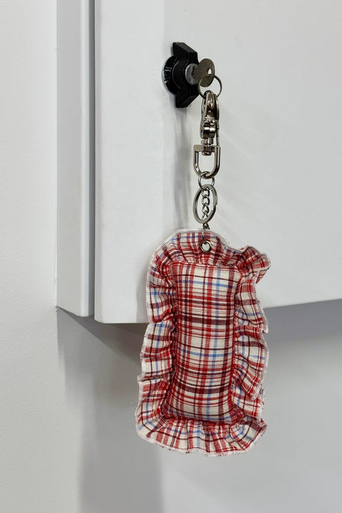 Strawberry Plaid Keyring