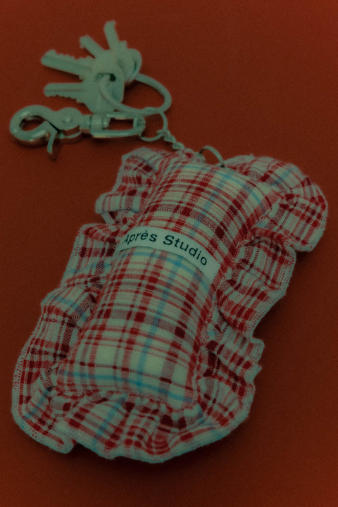 Strawberry Plaid Keyring