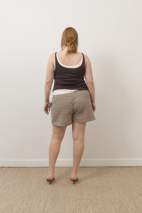 Toast Gingham Mini Shorts