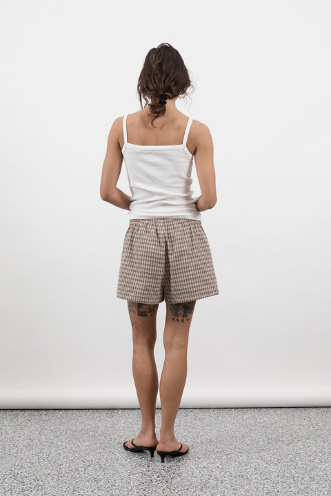 Toast Gingham Mini Shorts