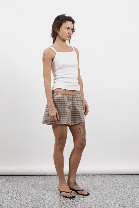 Toast Gingham Mini Shorts
