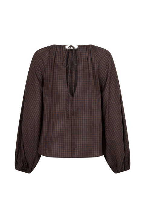 Coffee Plaid Edie Top