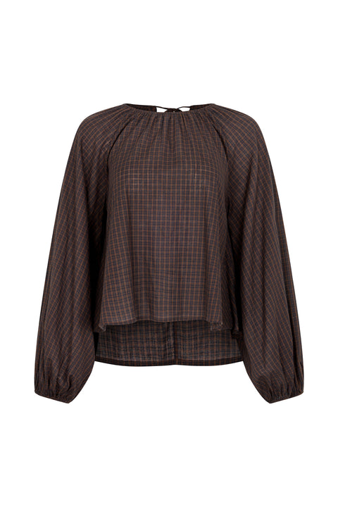 Coffee Plaid Edie Top