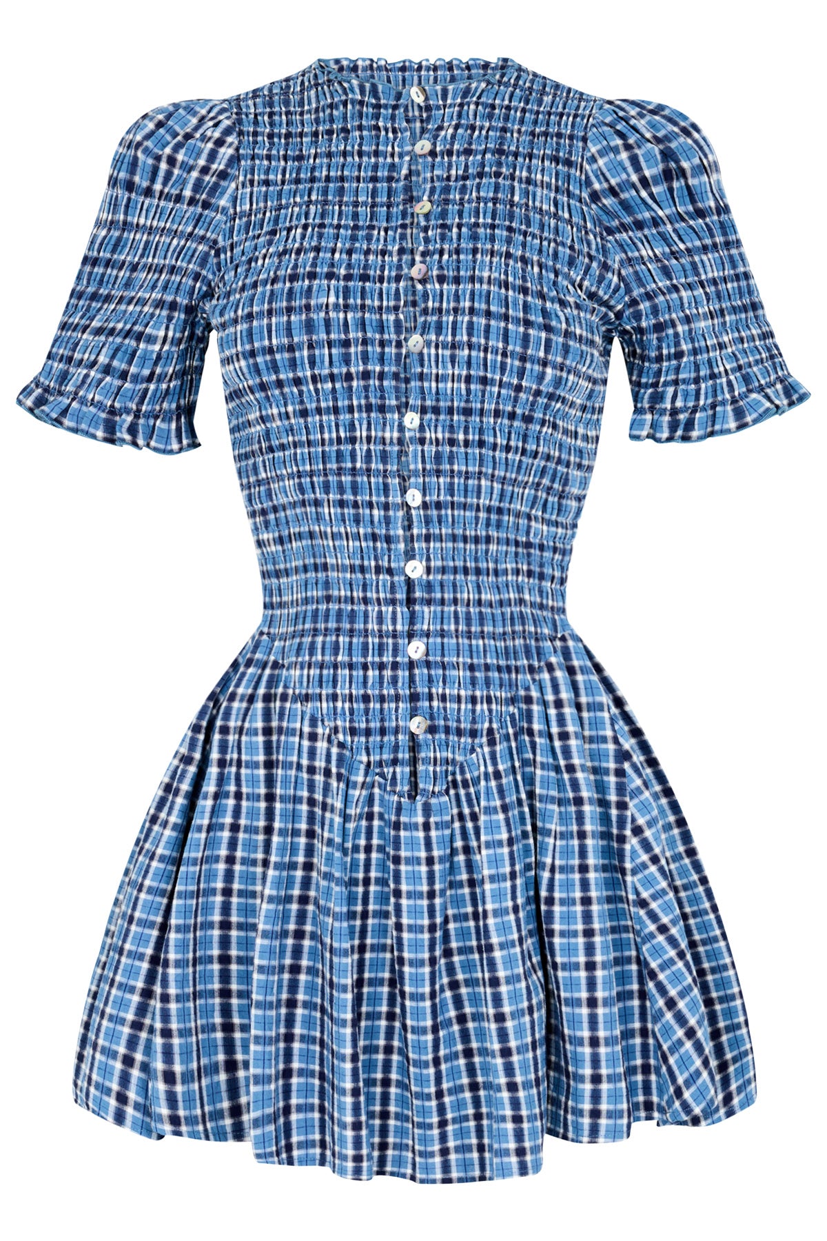Blue Plaid Button Picnic Dress 2XL Blue Plaid Button Picnic Dress 2XL