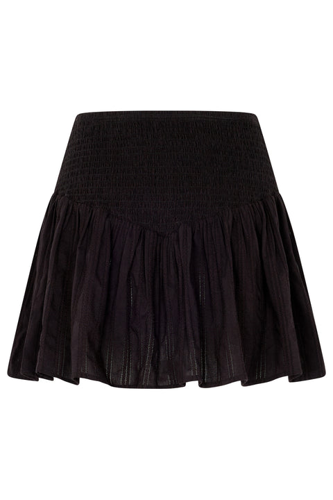 Black Ruched Mini Skirt