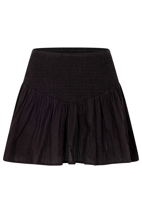 Black Ruched Mini Skirt