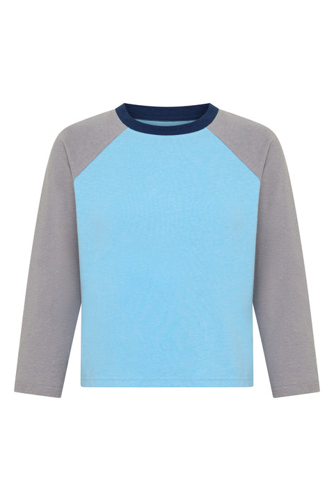 Blue Raglan Top