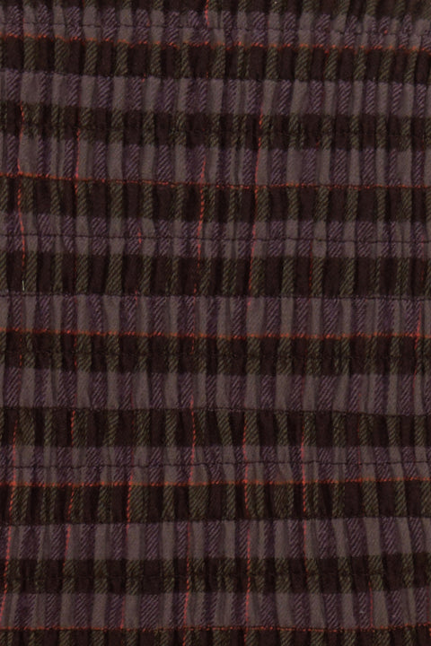Fig Plaid Ruched Longsleeve