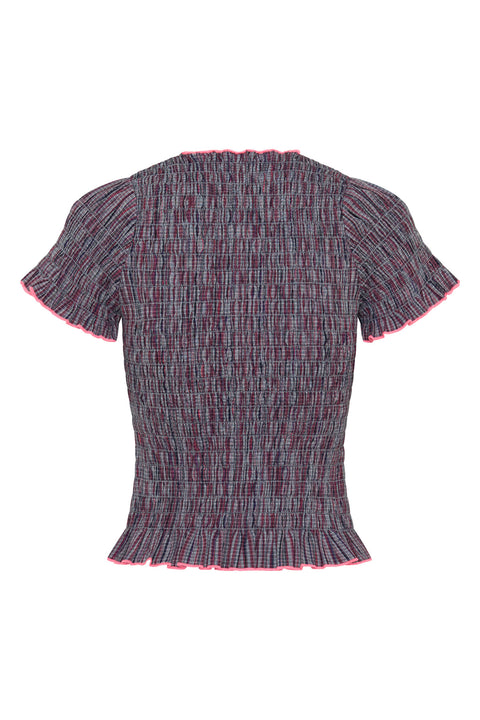 Musk Plaid Ruched Tee
