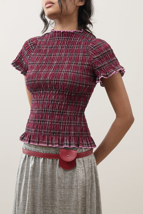 Aubergine Ruched Tee