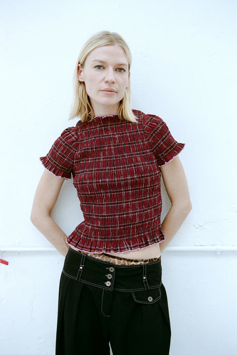 Aubergine Ruched Tee