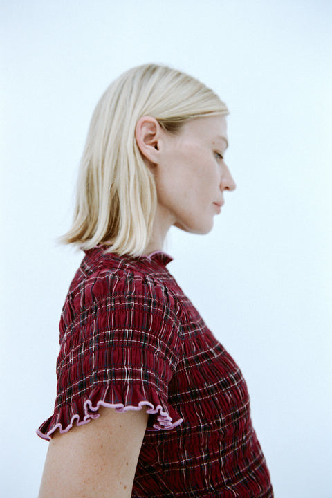 Aubergine Ruched Tee