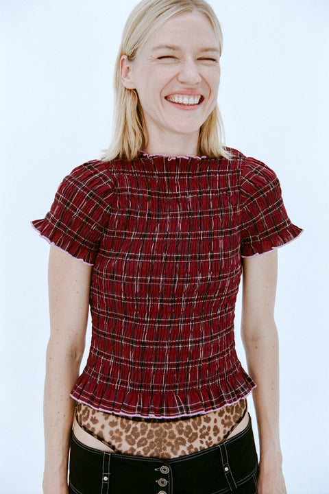 Aubergine Ruched Tee