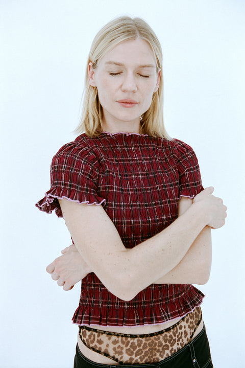 Aubergine Ruched Tee