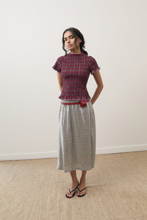 Aubergine Ruched Tee