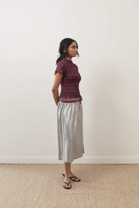 Aubergine Ruched Tee