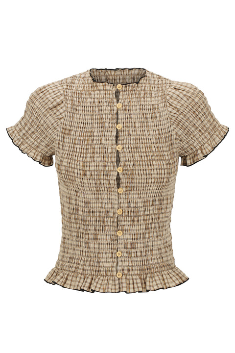 Bamboo Ruched Button Tee
