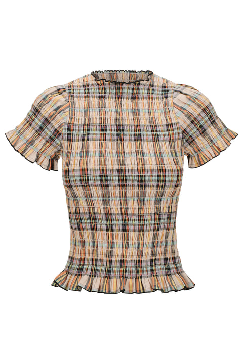 Bertie Plaid Ruched Tee