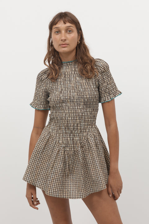 Biscuit Plaid Picnic Dress