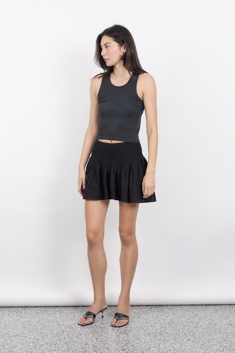 Black Ruched Mini Skirt