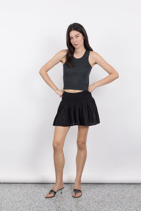 Black Ruched Mini Skirt