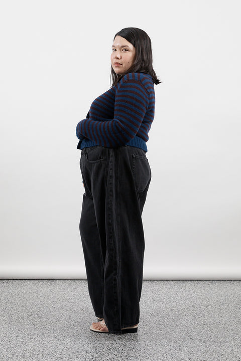 Blackberry Stripe Wool Cardigan