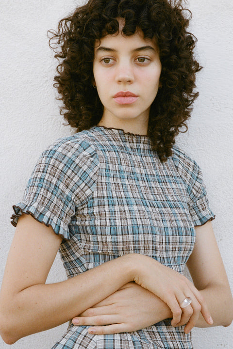 Blue Check Marta Dress