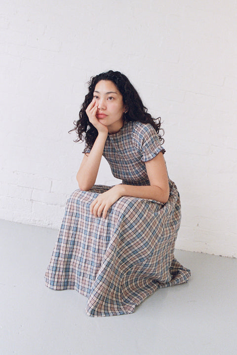 Blue Check Marta Dress