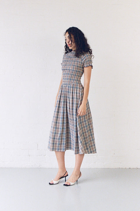 Blue Check Marta Dress