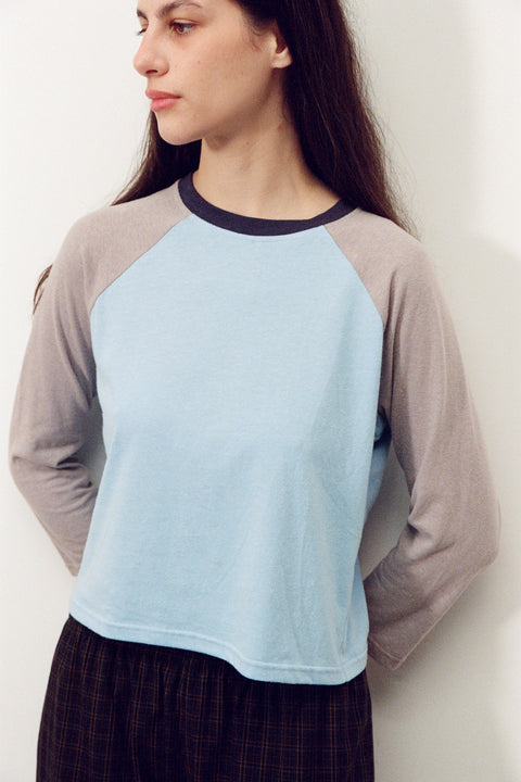 Blue Raglan Top