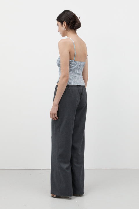 Charcoal Elastic Wool Pant