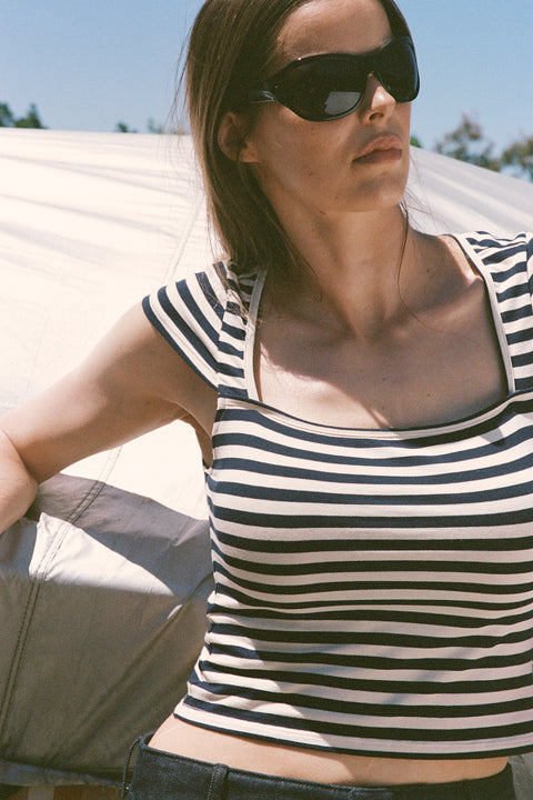 Navy Stripe Bridgette Tee